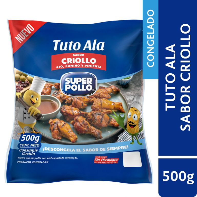 Trutros Ala de Pollo Sabor Criollo Congelados Super Pollo 500 g - Tottus - $3.690