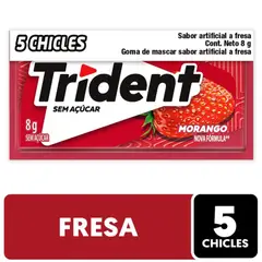 TRIDENT - Chicle Sabor Fresa 8 g