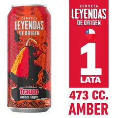 LEYENDAS DE ORIGEN - CERVEZA TRAUCO AMBER LAGER 5.5G 473 CC