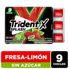TRIDENT - Chicle Splash Sabor Frutilla y Limón 17 g