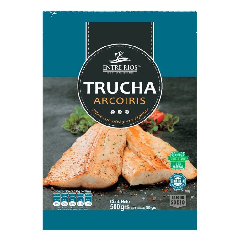 Filetes de Trucha Arcoiris con Piel Congelados Entre Rios 500 g - Tottus - $8.690