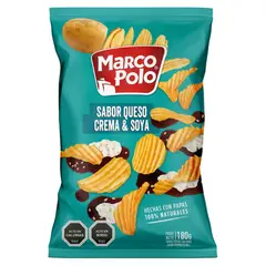 MARCO POLO - Papas Fritas Sabor Queso Crema y Soya 180 g