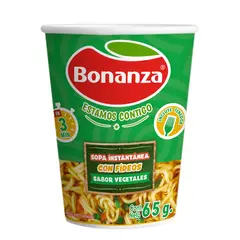 BONANZA - Sopa Instantánea con Fideos Sabor Verdura 65 g