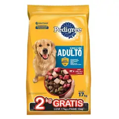 PEDIGREE - Alimento Seco para Perros Pedigree Carne, Pollo y Cereales 17 Kg
