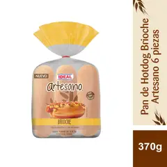 IDEAL - Pan de Hot Dog Brioche Artesano 6 Un 370 g