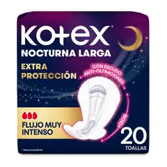 KOTEX - Toallas Higiénicas Nocturnas Extra Protección 20 Un