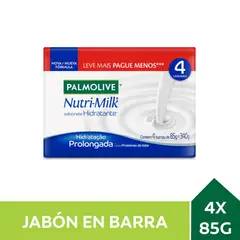 PALMOLIVE - Pack Jabón de Tocador Palmolive Nutri Milk Hidratación Prolongada 4 x 85 g