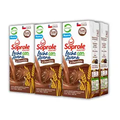 SOPROLE - Pack Leche Semidescremada con Avena y Chocolate Soprole 6 x 200 ml