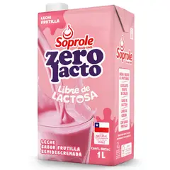 SOPROLE - Leche Semidescremada Zerolacto Sabor Frutilla Soprole 1 L