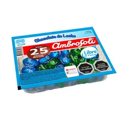 AMBROSOLI - Huevitos de Chocolate Sin Azúcar Macizos Bandeja Ambrosoli 117 g