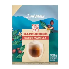 JUAN VALDEZ - Café Instantáneo en Polvo Cappucino Vainilla 6 Sobres