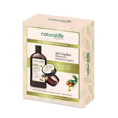 NATURALOE - Pack Shampoo Aloe y Argán 350 ml + Máscara Capilar 300 ml Naturaloe