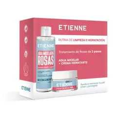 ETIENNE - Pack Agua Micelar de Rosas 250 ml + Crema Facial Hidratante 50 ml Etienne