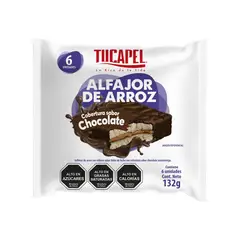 TUCAPEL - Alfajor de Arroz Relleno de Dulce de Leche Tucapel 6 Un 132 g