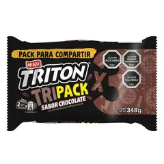 TRITON - Tripack Galleta Triton Sabor Chocolate 3 x 116 g