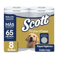 SCOTT - Papel Higiénico Protect Care Doble Hoja 8 x 65 mts