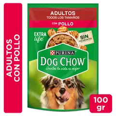 DOG CHOW - Pouch para Perros Adultos Dog Chow Pollo 100 gr