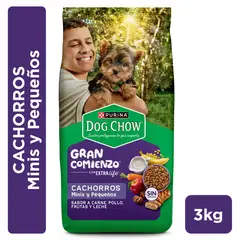 DOG CHOW - Alimento para Perros Cachorros Dog Chow Carne, Pollo, Frutas y Leche 3 Kg