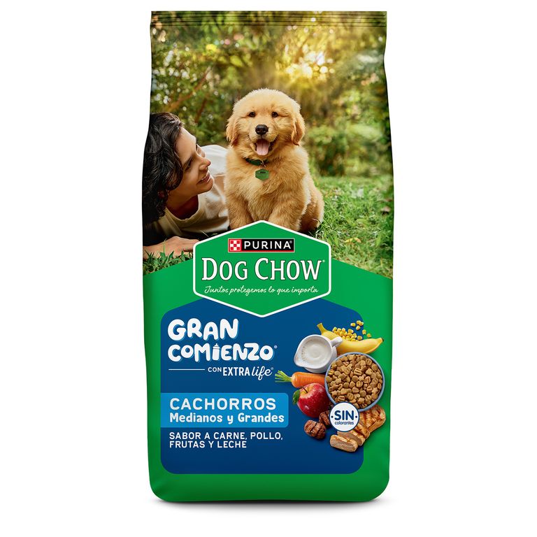 Alimento para Perros Cachorros Dog Chow Carne, Pollo, Frutas y Leche 8 Kg