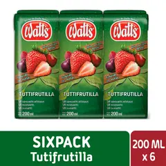 WATTS - Sixpack Jugo Néctar Sabor Tuttifrutilla Watts 6 x 200 ml