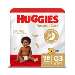 HUGGIES - Pañales Desechables Natural Care Talla G Huggies 96 un