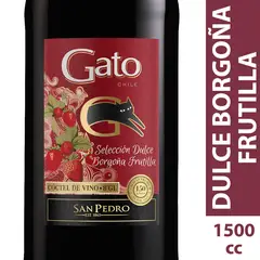 GATO - Cóctel de Vino Gato Dulce Borgoña Frutilla 8° 1.5 L