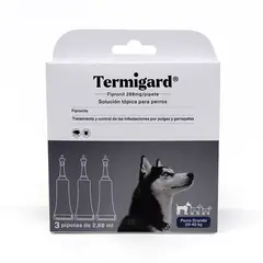 TERMIGARD - Pipeta para Perros Pugas y Garrapatas Termigard 3 x 2.68 ml