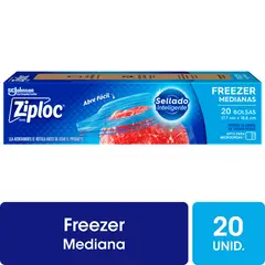 ZIPLOC - Bolsas Doble Cierre Ziploc para Freezer Medianas 20 Un