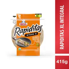 IDEAL - Tortillas Rapiditas Integral Tamaño XL 8 Un 415 g