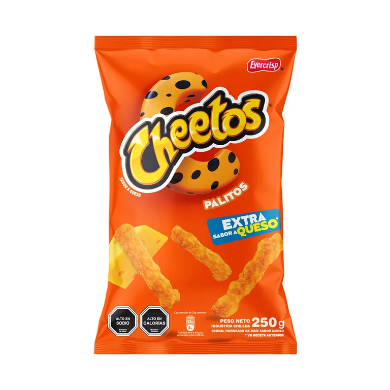 Snack Cheetos Palitos Extra Queso 250 gr