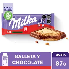 MILKA - Chocolate en Barra con Galleta Sandwich Milka 87 g