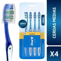 ORAL B - Pack Cepillos de Dientes Oral B Clean 123 4 Un