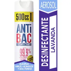 ANTIBAC - Aerosol Desinfectante Antibac Aroma Lavanda 500 ml