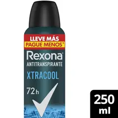 REXONA - Desodorante Antitranspirante Aerosol Rexona Xtracool 72 H Hombre 250 ml
