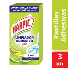 HARPIC - Pastillas Adhesivas para Baño Citrus Harpic 3 Un