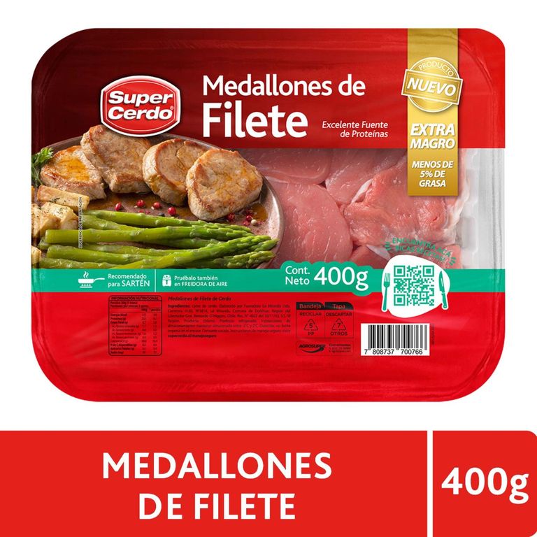 Medallones de Filete de Cerdo Super Cerdo 400 g - Tottus - $3.590