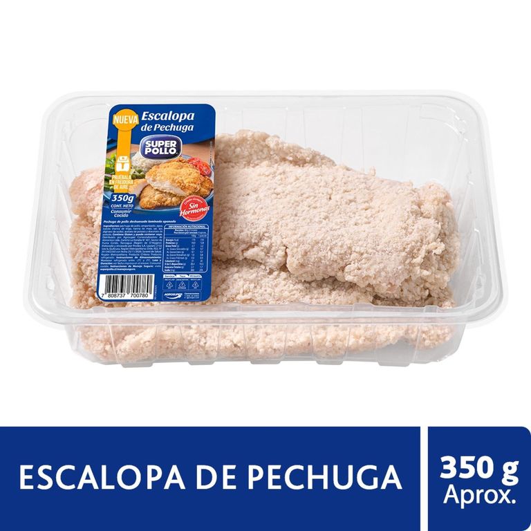 Escalopa de Pechuga de Pollo Apanada Super Pollo 350 g - Tottus - $3.490