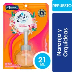 GLADE - Repuesto Desodorante Ambiental Aceite Aroma Naranjo y Orquídeas Glade 21 ml