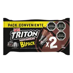 TRITON - Pack Galletas Triton Sabor Chocolate 2 x 95 g