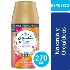GLADE - Repuesto Aromatizante de Ambientes Automático Glade Naranjo y Orquídeas 270 ml