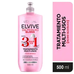 ELVIVE - Tratamiento Capilar Glycolic Gloss Multiusos 3 en 1 Elvive 500 ml