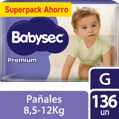 BABYSEC - Pañales Desechables Babysec Premium G 136 Un