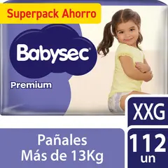 BABYSEC - Pañales Desechables Babysec Premium XXG 112 Un