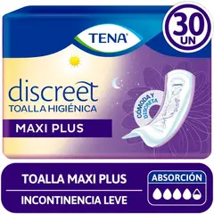 TENA - Toallas Femeninas Tena Discreet Maxi Plus 30 Un