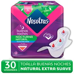 NOSOTRAS - Toalla Higiénica Nocturna Buenas Noches Natural Extra Suave Nosotras 30 Un
