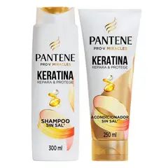 PANTENE - Pack Shampoo Pantene Keratina 300 ml + Acondicionador Keratina 250 ml