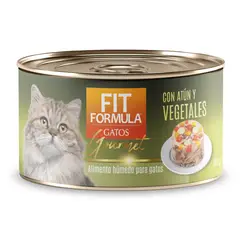 FIT FORMULA - Alimento Húmedo para Gatos Gourmet Atún y Vegetales Lata Fit Fórmula 80 g