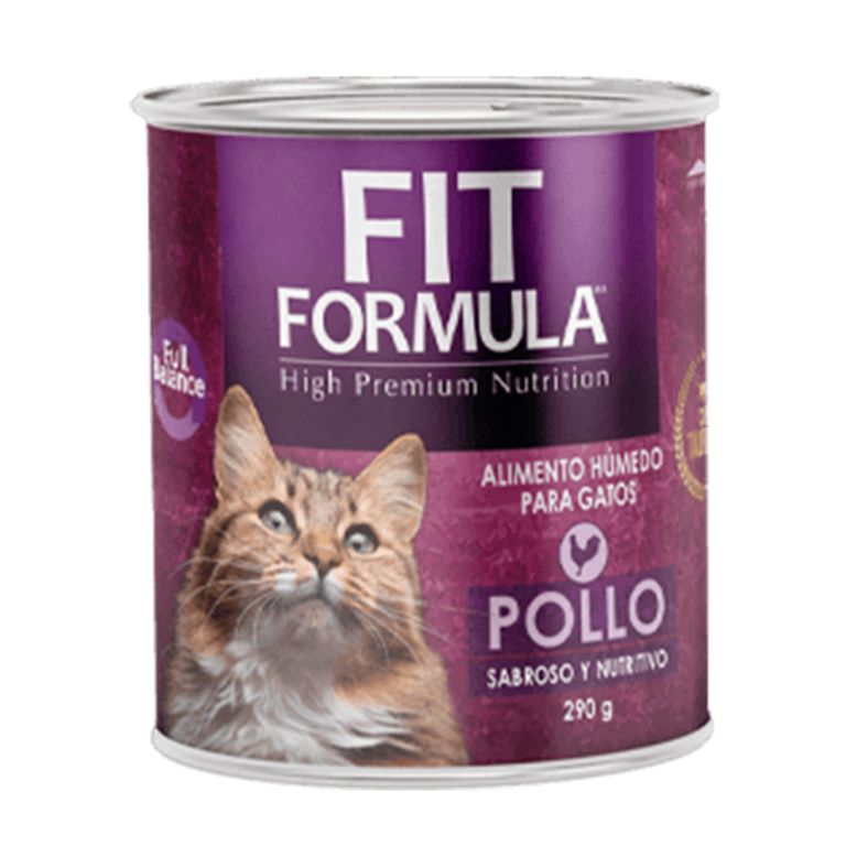 Alimento Humedo para Gatos Pollo Lata Fit Formula 290 g