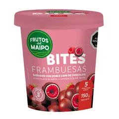 FRUTOS DEL MAIPO - Bombones Helados Bites Frambuesa con Chocolate de Leche y Blanco Pote 150 g