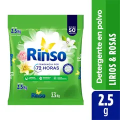 RINSO - Detergente en Polvo Rinso Aroma Lirios y Rosas 2.5 Kg